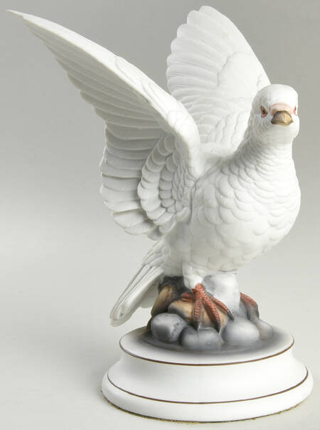 Sadek Bird Figurines White Dove-Both Wings Up  - No Box