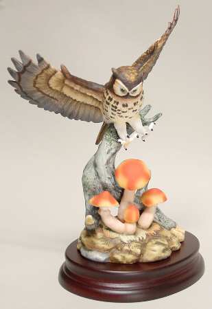 Sadek Bird Figurines Great Horned Owl - With Box