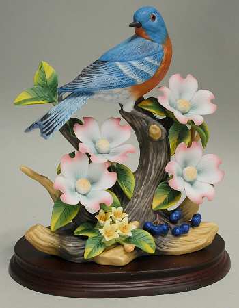 Sadek Bird Figurines Eastern Bluebird With Dogwood - Boxed