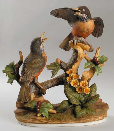 Sadek Bird Figurines Robin Family-Two Birds - No Box