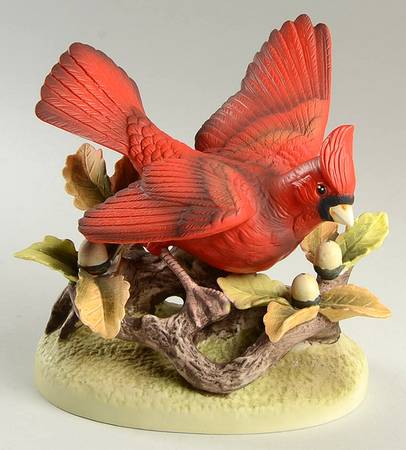 Sadek Bird Figurines Cardinal-Male On Oak - No Box