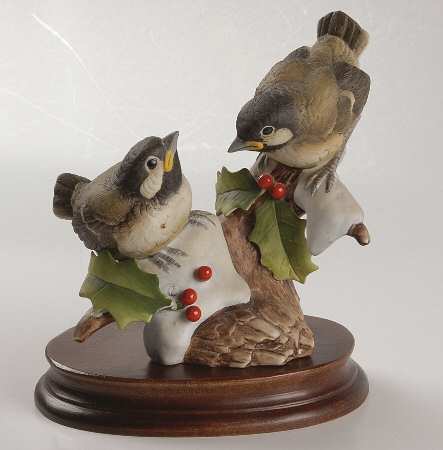Sadek Bird Figurines Chickadees - No Box