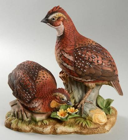 Sadek Bird Figurines Bobwhite Quail Pair - With Box Bx344