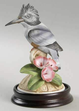 Sadek Bird Figurines Kingfisher With Azalea - Boxed