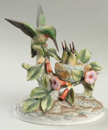 Sadek Bird Figurines Ruby Throated Hummingbird - 1 - No Box
