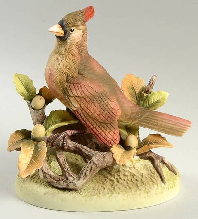 Sadek Bird Figurines Cardinal-Female On Oak Branch - Boxed