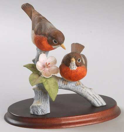 Sadek Bird Figurines Robins - No Box