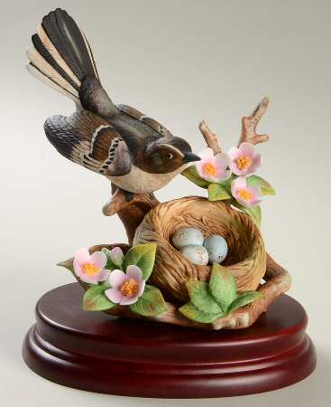 Sadek Bird Figurines Mockingbird With Nest - Boxed