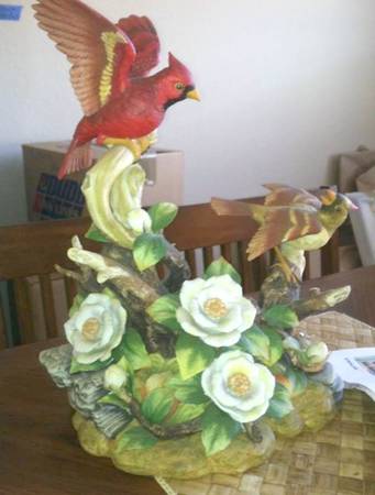 Sadek Bird Figurines Cardinal Family - With Box