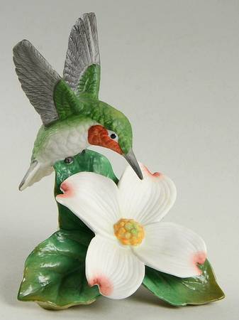 Sadek Bird Figurines Hummingbird With Dogwood - No Box