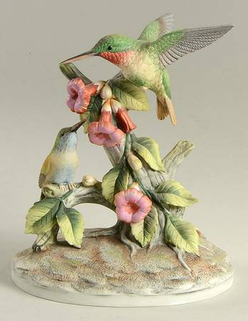 Sadek Bird Figurines Ruby Throated Hummingbird - 2 - No Box