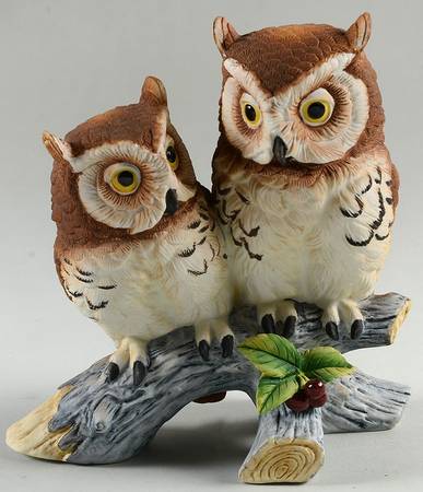 Sadek Bird Figurines Owl Pair - No Box