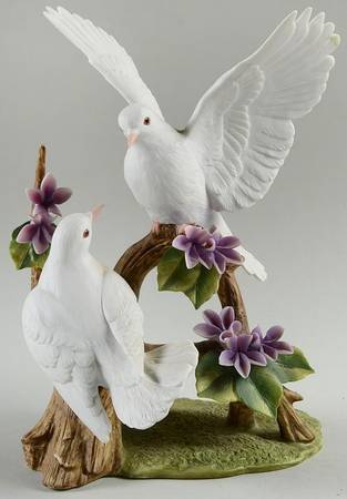 Sadek Bird Figurines Double White Doves - No Box