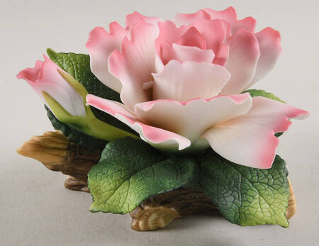 Sadek Flower Figurines Petite Pink Camelia With Bud - Boxed