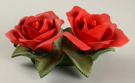 Sadek Flower Figurines Double Red Rose - Boxed