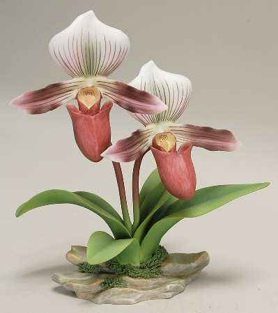 Sadek Flower Figurines Pink Lady Slipper Orchid - Boxed