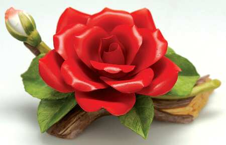 Sadek Flower Figurines Red Rose - Boxed