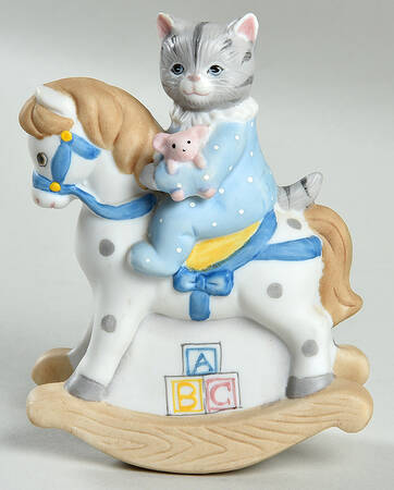Kitty Cucumber Baby Kitty On Rocking Horse - Boxed