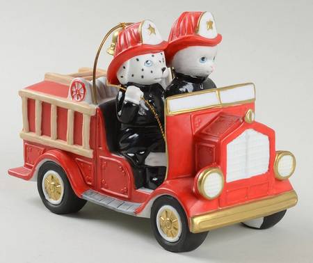 Kitty Cucumber To The Rescue-Albert & Dog In Fire Truck - Boxed