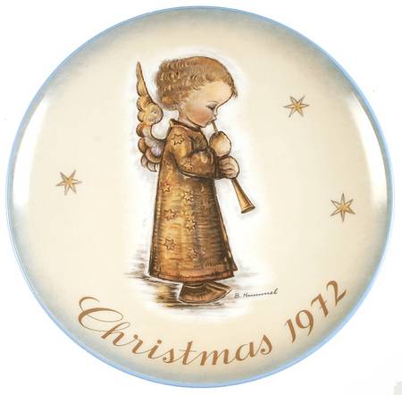 Hummel Christmas Plate Angel With Flute - Boxed