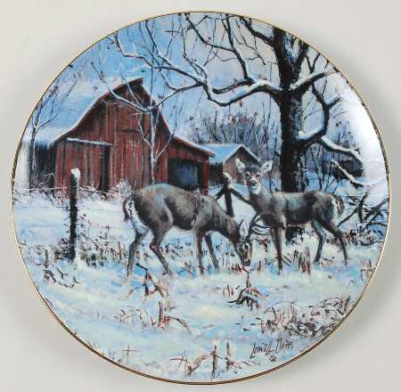 Lowell Davis Country Christmas Wintering Deer - Boxed