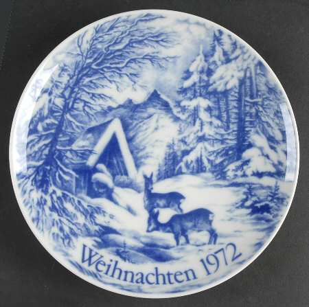 Schumann Christmas Plate Deer In Snow - Boxed