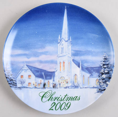 Smuckers Christmas Plates 2009-Christmas Plate-Church In Aurora - No Box