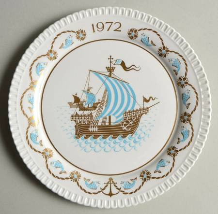 Spode Christmas Plate Three Ships A-Sailing - No Box