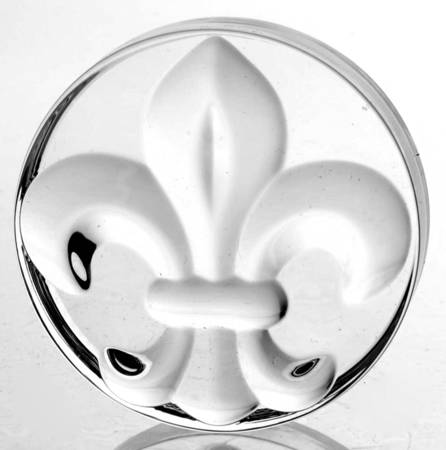 Hand Coolers By Steuben Fleur De Lis Token  - Boxed
