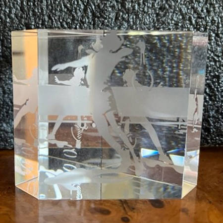 Steuben Figurines & Giftware Tennis Players - Sports Paperweight - With Box Bx782