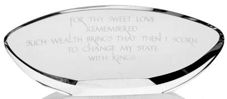 Steuben Figurines & Giftware Empire Ellipse Plaque-For Thy Sweet Love - No Box