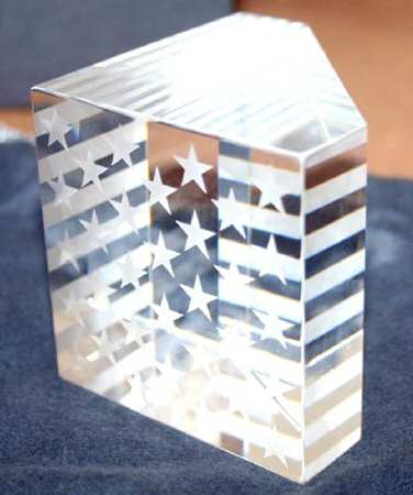 Steuben Figurines & Giftware Stars & Stripes Paperweight - Boxed