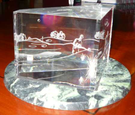 Steuben Figurines & Giftware Golf: The Game W/Green Marble Base - With Box