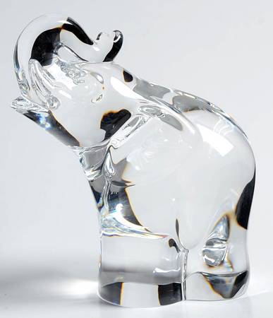 Hand Coolers By Steuben Elephant (Head Up) - Boxed