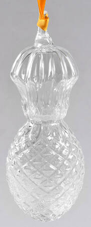 Crystal Christmas Ornaments Pineapple (Welcome) Yellow Ribbon - Boxed