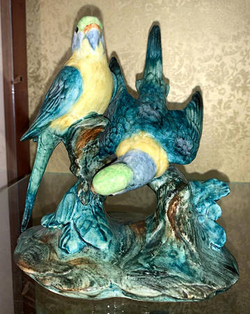 Stangl Birds Double Parakeets-Blue Green - No Box