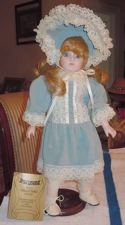 Connoisseur Doll Collection Blue Lace Dress - With Box Bx771