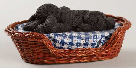 Dogs Black Poodle Snoozer W/ Bed - Boxed