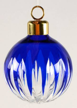 Christmas Ornaments Stripes Cobalt - Boxed