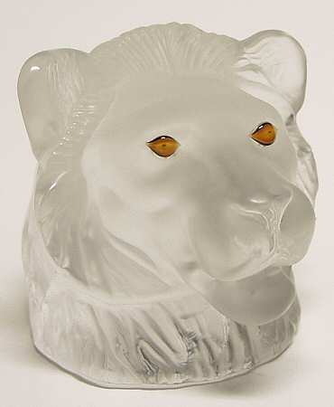 St Louis Figurines Lion-Gold Eyes - Boxed