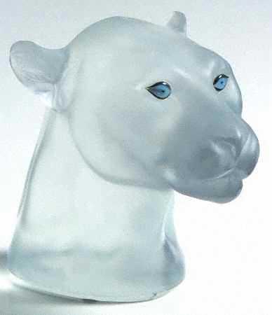 St Louis Figurines Leopard-Blue  Eyes - Boxed