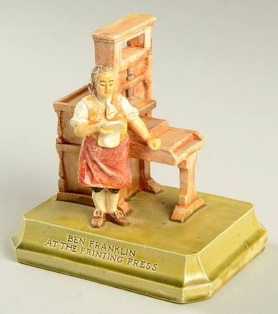 Famous Americans Ben Franklin At The Printing Press - Boxed