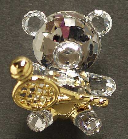 Crystal Memories Brooches Teddy Bear Tennis Player - Boxed