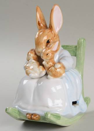 Beatrix Potter-Music Box Mrs Rabbit-Rock A Bye Baby - No Box