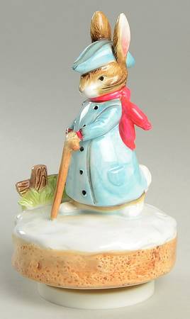 Beatrix Potter-Music Box Gentleman In Snow - Boxed