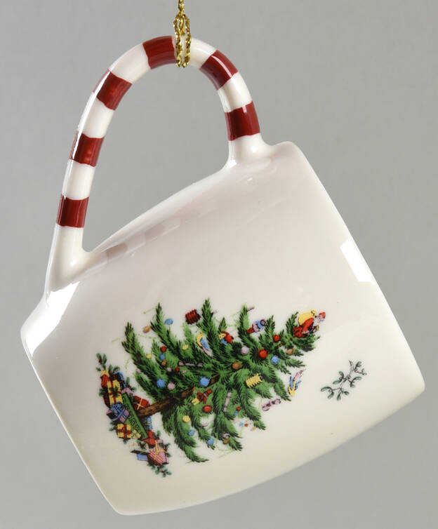 Miniature Ornament Mug W/ Candy Cane Handle - With Box