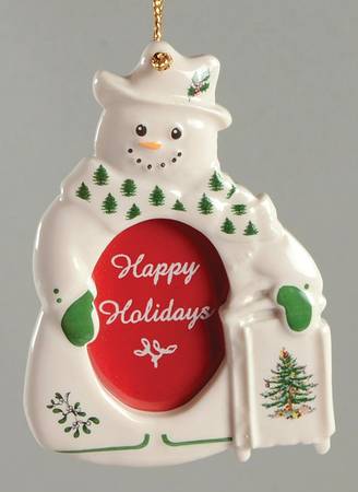 Christmas Tree Ornaments Snowman Picture Frame - Boxed