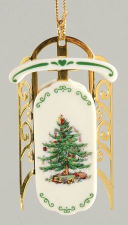 Christmas Tree Ornaments Sled With Runners - Boxed