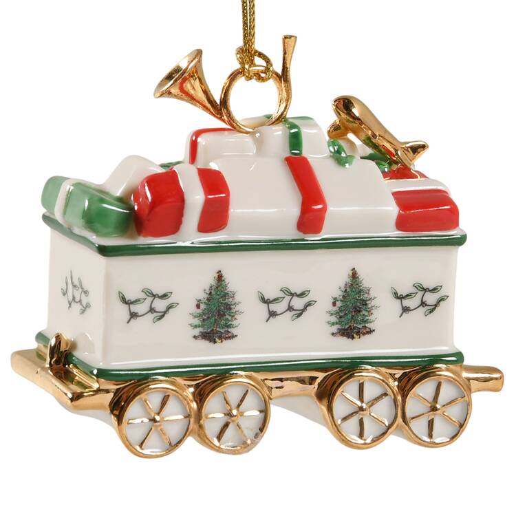 Christmas Tree Ornaments Baggage Car - Boxed
