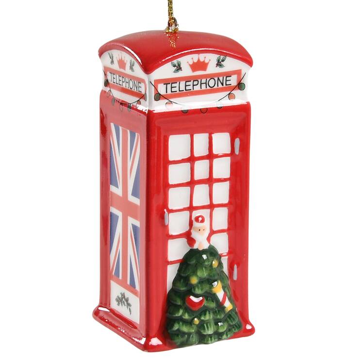 Christmas Tree Ornaments All Things British- Phone Booth - Boxed
